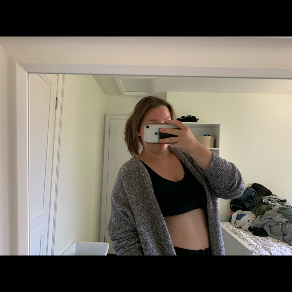 Old Navy XL dark heather grey oversized cartigan